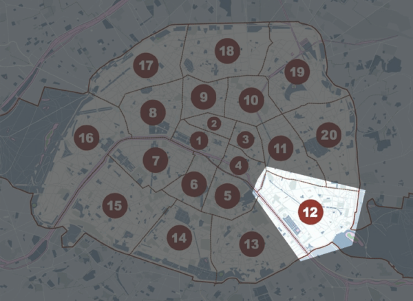 Carte Paris 12 arrondissement déménagement