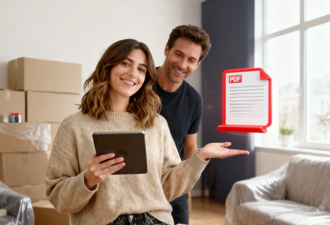 Couple utilisant une checklist pour comparer des devis déménagement