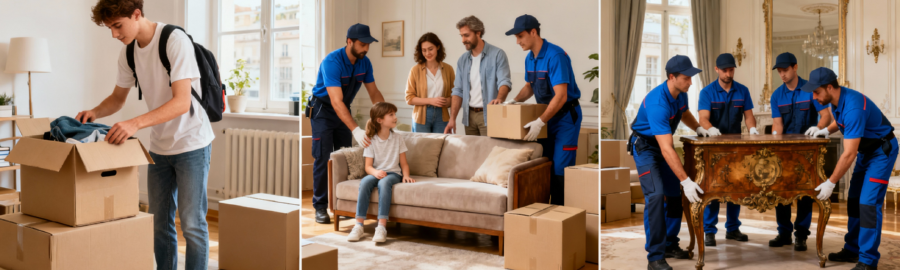 Trois formules de déménagement à Meaux : économique pour étudiant, standard pour famille et prestige pour meubles anciens et déménagement complet