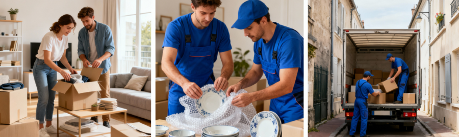 Trois formules de déménagement à Torcy : économique avec auto-emballage, confort avec protection de vaisselle et service urgent en zone résidentielle