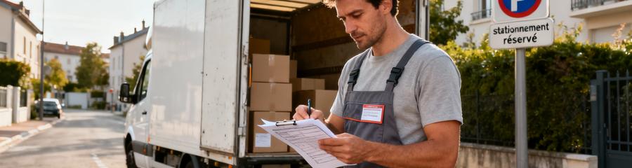 Déménageur consultant autorisation stationnement devant camion, démarche administrative mairie