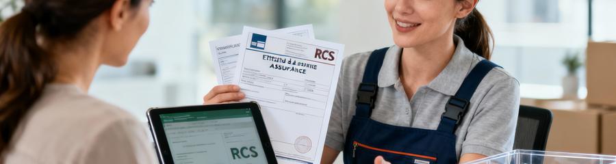 Déménageuse présentant documents officiels cliente, conseil professionnel choix entreprise fiable