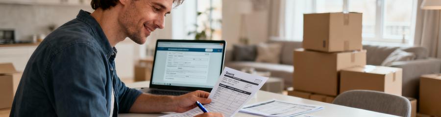 Particulier comparant plusieurs devis déménagement détaillés, optimisation budget et choix éclairé