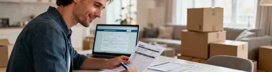 Particulier comparant plusieurs devis déménagement détaillés, optimisation budget et choix éclairé