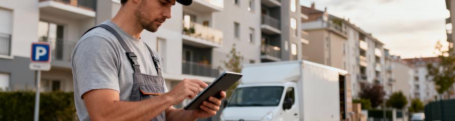 Déménageur évaluant accessibilité immeuble Bourgoin-Jallieu, analyse contraintes logistiques locales