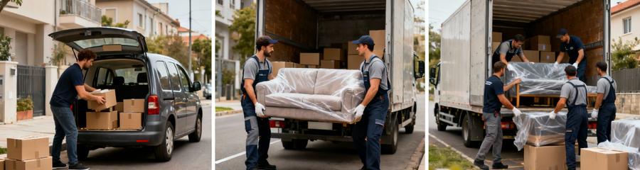 Triptyque formules déménagement : économique solo, standard duo, premium équipe complète avec services adaptés