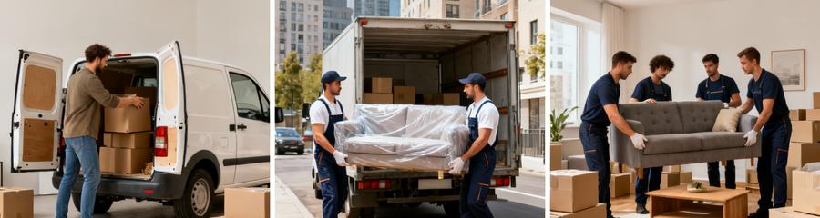 Triptyque formules déménagement : économique autonome, standard assistée, premium intégrale Saint-Étienne