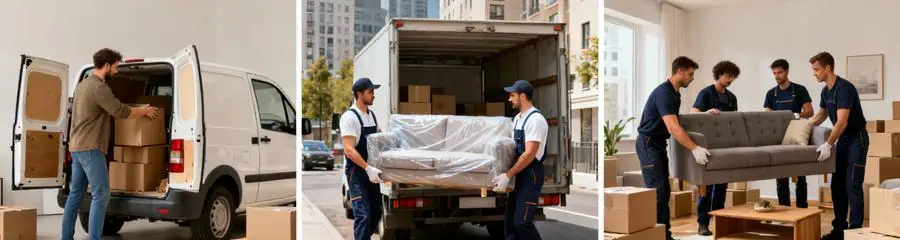 Triptyque formules déménagement : économique autonome, standard assistée, premium intégrale Saint-Étienne