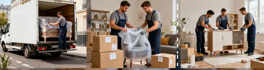 Triptyque formules déménagement : transport, standard et complète avec équipes professionnelles adaptées