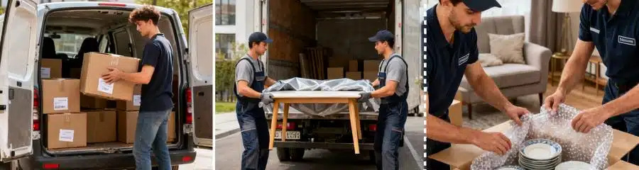 Triptyque formules déménagement : économique autonome, standard assistance, premium service complet