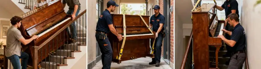 Triptyque options déménagement piano : transport amateur, déménageurs généralistes, spécialistes piano