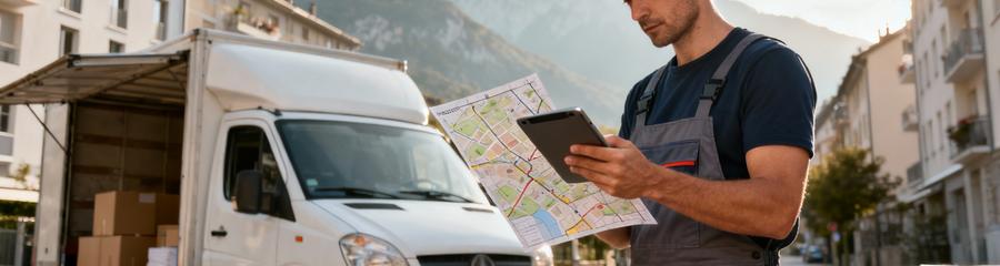 Déménageur consultant itinéraire quartiers Grenoble, organisation logistique urbaine alpine