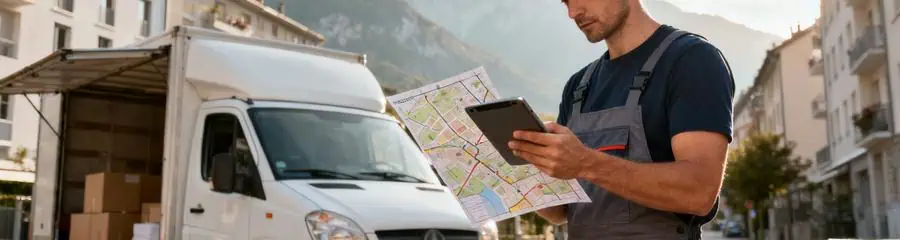 Déménageur consultant itinéraire quartiers Grenoble, organisation logistique urbaine alpine