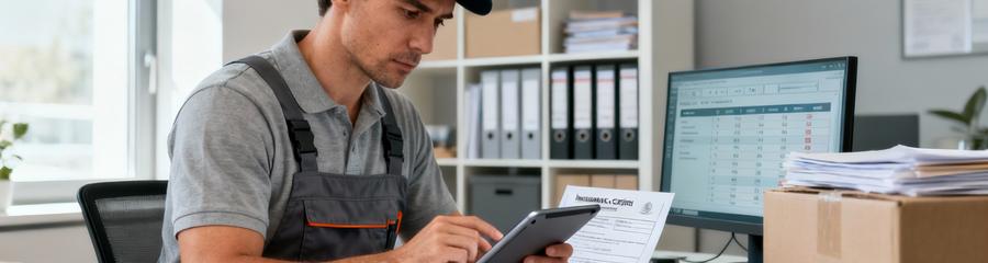 Déménageur professionnel consultant documents administratifs et devis, vérification critères légaux