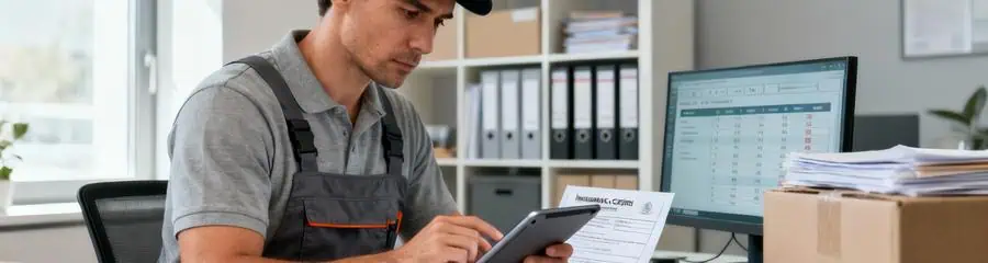 Déménageur professionnel consultant documents administratifs et devis, vérification critères légaux