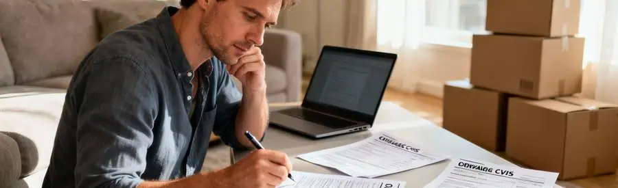 Particulier comparant plusieurs devis de déménagement à son domicile, analyse détaillée des offres