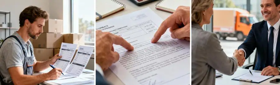 Triptyque : comparaison devis, vérification clauses contractuelles, signature assurance démén