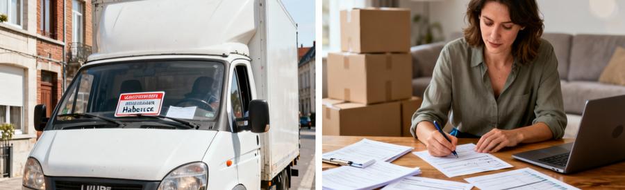 Camion autorisé en stationnement et personne gérant démarches administratives changement adresse