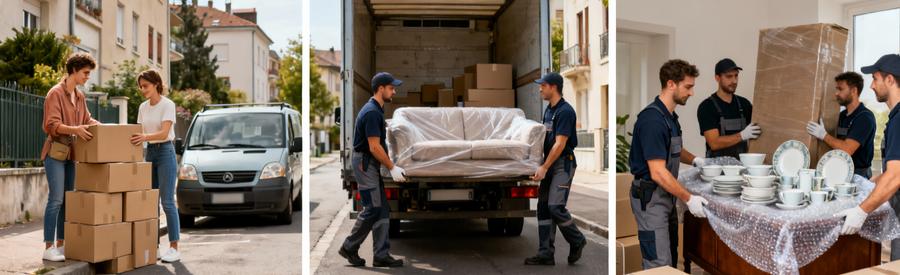 Triptyque formules déménagement Chambéry : économique, standard, premium avec niveaux prestation adaptés