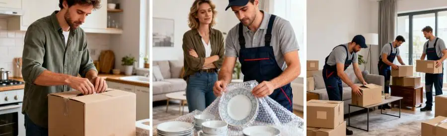 Comparaison trois formules déménagement : autonome, standard avec aide professionnelle, et service complet tout inclus