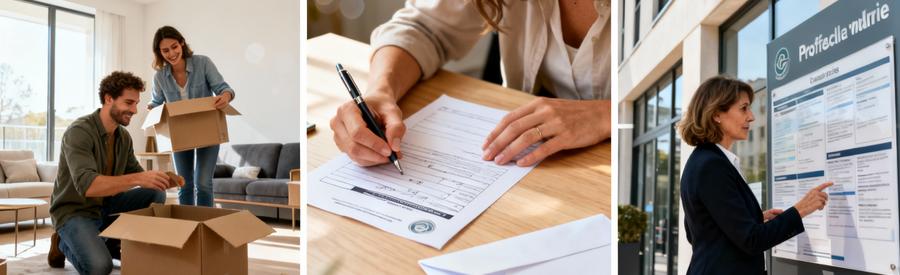 Installation Demarches Administratives Lozere Triptyque installation : déballage cartons, formulaires administratifs, consultation informations mairie