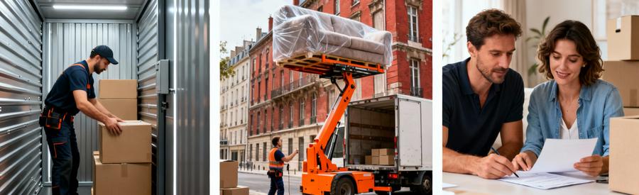 Services Garde Meuble Monte Meuble Aides Demenagement Services déménagement : stockage garde-meuble, monte-meuble façade immeuble, consultation aides financières