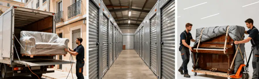 Triptyque services déménagement : monte-meubles, stockage sécurisé, transport piano spécialisé