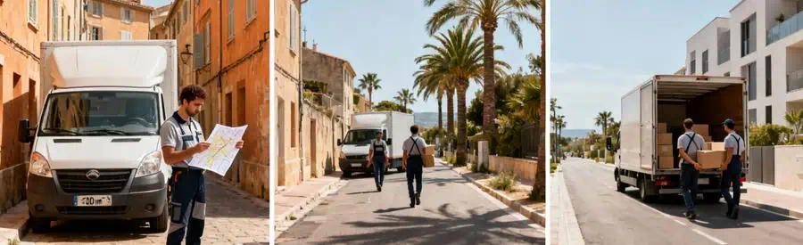 Comparaison des contraintes d'accès pour camions de déménagement dans trois quartiers de La Seyne-sur-Mer