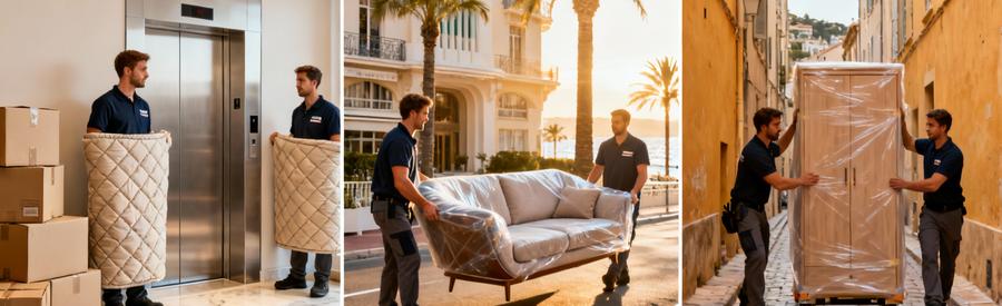 Déménageurs professionnels s'adaptant aux contraintes des différents quartiers de Cannes