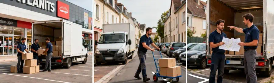 Déménageurs professionnels adaptant leur intervention selon les contraintes des différents quartiers de Massy
