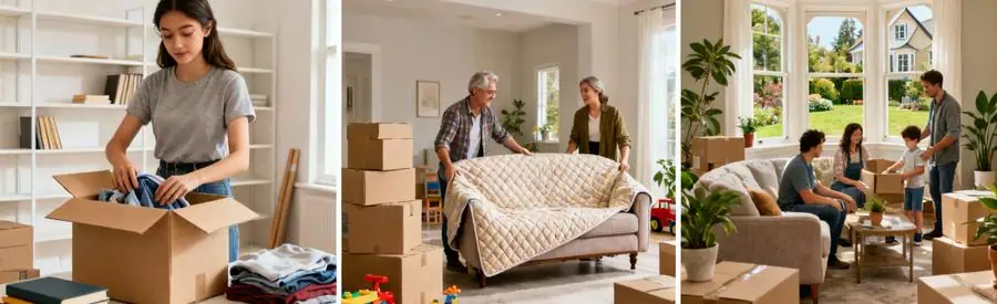 Trois types de logements à Savigny-sur-Orge : studio étudiant, appartement familial et maison avec jardin