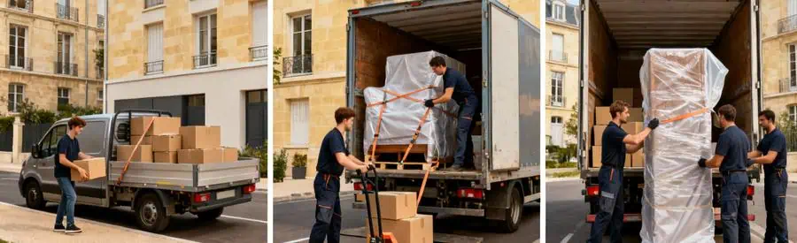 Trois formules de déménagement à Bordeaux : économique en autonomie, standard avec professionnels, premium tout inclus