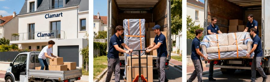 Trois formules de déménagement à Clamart : économique avec utilitaire, standard avec déménageurs, premium avec équipe