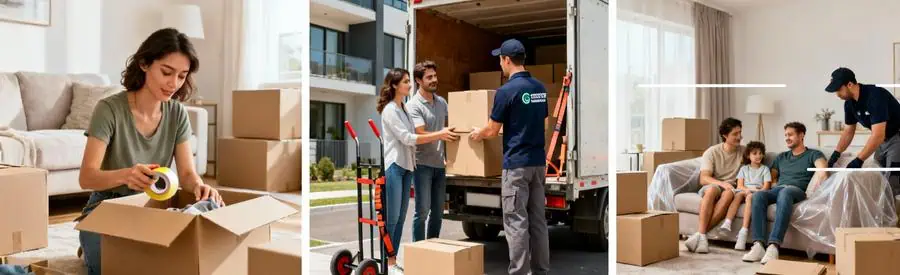 Comparaison visuelle trois formules de déménagement à Plaisir : économique, standard et accompagnement complet