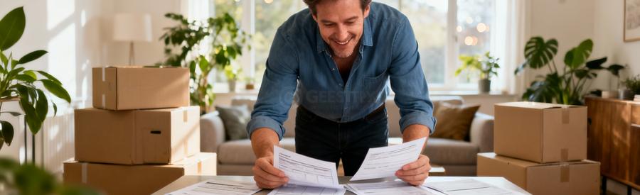 Comparaison Offres Demenageurs Athis Mons Personne comparant plusieurs offres de déménageurs sur documents papier pour organiser son déménagement