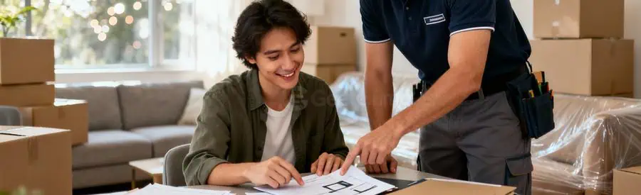 Personne comparant plusieurs offres de déménageurs à Montigny-le-Bretonneux avec un professionnel