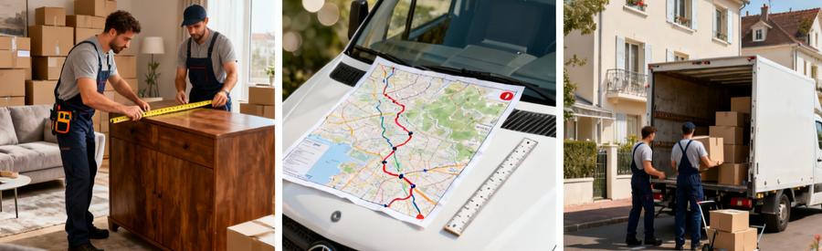 Criteres Tarifs Volume Distance Demenagement Combs La Ville Trois critères influençant les tarifs : mesure volume mobilier, calcul distance trajet, chargement camion