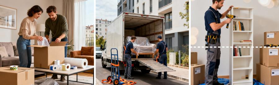 Trois formules de déménagement à Cergy : préparation personnelle, transport assisté et service tout compris