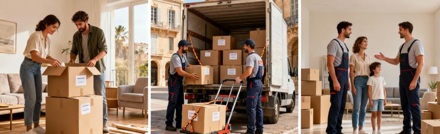 Trois formules de déménagement à Nîmes : préparation autonome, chargement professionnel et service tout inclus