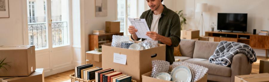 Organisation Cartons Demenagement Champigny Marne Organisation méthodique de cartons de déménagement avec protection des objets fragiles à Champigny-sur-Marne