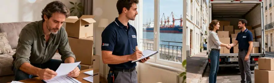 Étapes organisation déménagement au Havre : préparation inventaire, évaluation volume, accord final professionnel