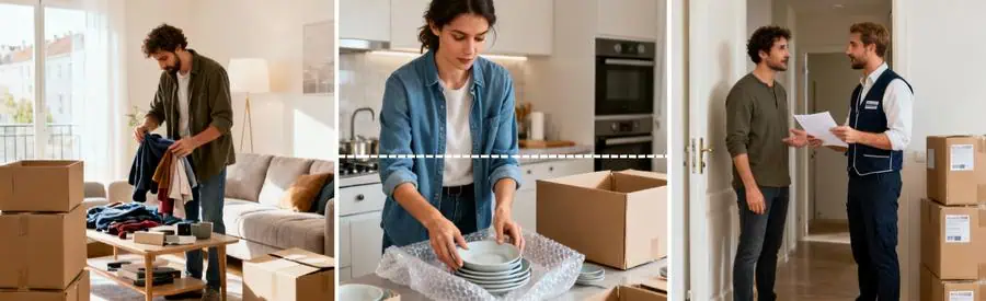 Trois étapes de préparation d'un déménagement à Évry-Courcouronnes : tri, emballage et coordination avec professionnel