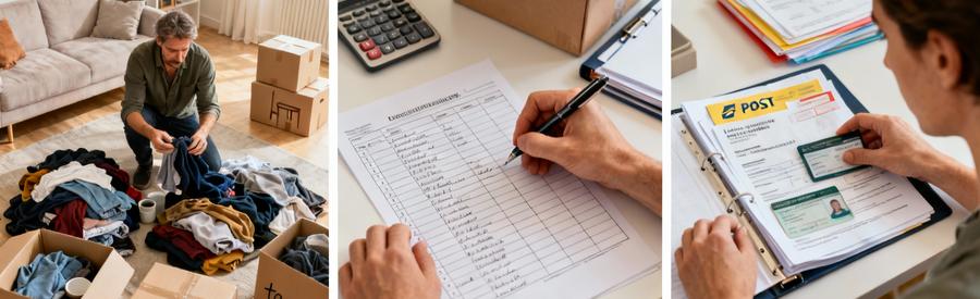 Préparation déménagement Créteil : tri affaires, inventaire détaillé et organisation documents administratifs