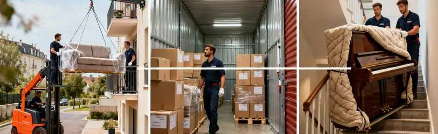 Monte-meuble, garde-meuble et transport d'objets fragiles pour déménagement adapté aux contraintes locales