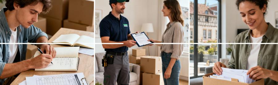 Processus en trois étapes pour trouver un déménageur à Strasbourg : organisation, rencontre et validation