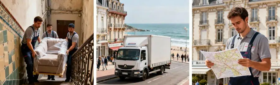 Contraintes logistiques déménagement à Dunkerque : escaliers étroits immeubles anciens et stationnement quartier balnéaire