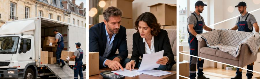 Tarifs Demenagement Local Nancy Professionnels Étapes tarification déménagement Nancy : chargement camion, consultation offres, protection mobilier professionnelle