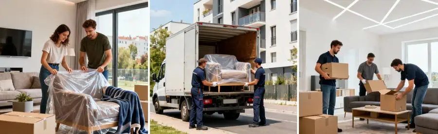 Trois formules de services pour déménagement à Évry-Courcouronnes, de l'économique au premium avec équipe complète