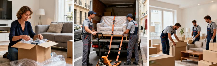 Trois formules de déménagement Lyon 7ème : emballage solo, transport pro et service tout compris Guillotière