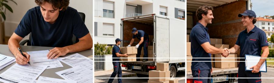 Processus de comparaison d'offres de déménageurs à Anglet : examen documents, chargement et accord final